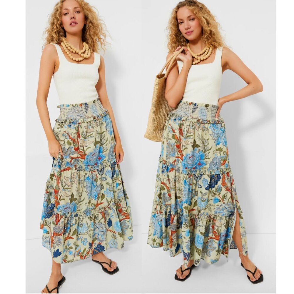 LOVE THE LABEL Bumbelina print Raquel tiered maxi skirt